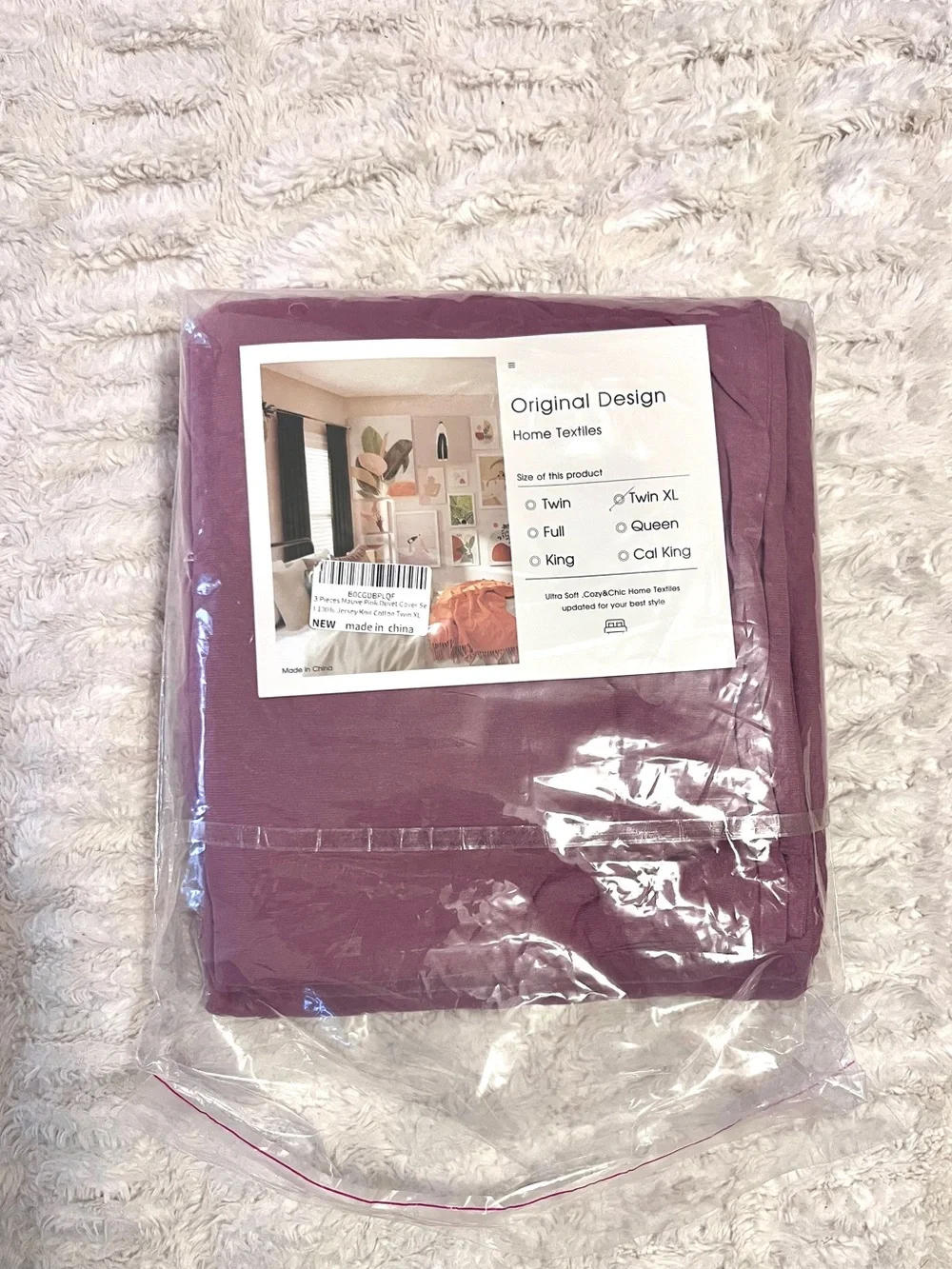 Purple Mauve 3 Piece Duvet Cover Set - Twin XL